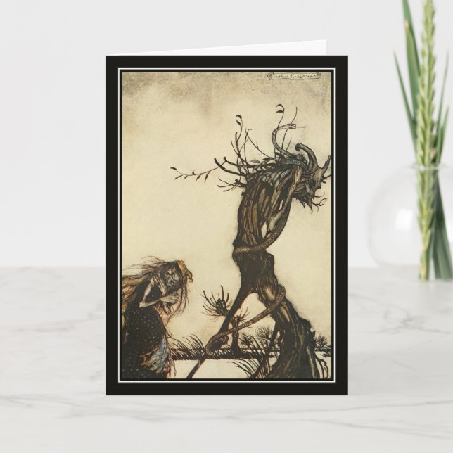 Vintage Halloween Arthur Rackham Witch Kort (Framsida)