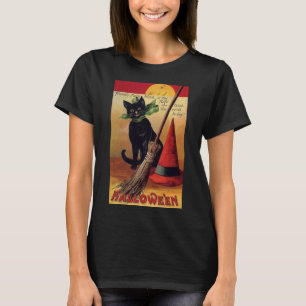 Vintage Halloween av Ellen Clapsaddle, Black Cat Tee Shirt