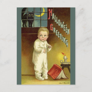 Vintage Halloween av Ellen Clapsaddle, Ghost Story Vykort