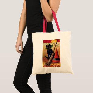 Vintage Halloween av Ellen Clapsaddle, Svart Katt Tygkasse