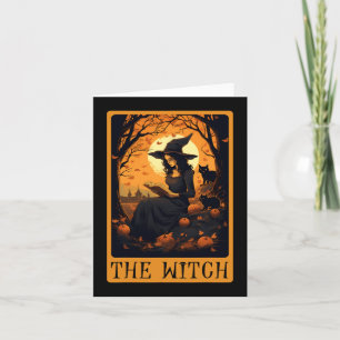 Vintage Halloween-avläsningsfil för Witch Tarot Ca Kort