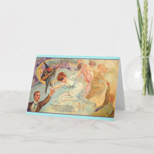 Vintage Halloween Bachelor Dance Greeting Card Kort