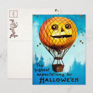 Vintage Halloween ballong postkort Vykort
