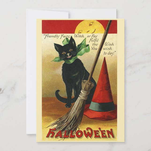 Vintage Halloween Black Cat (Framsida)