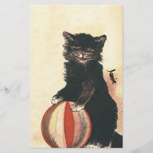 Vintage HALLOWEEN Black Cat Brevpapper