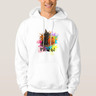Vintage Halloween Black Cat Hoodie