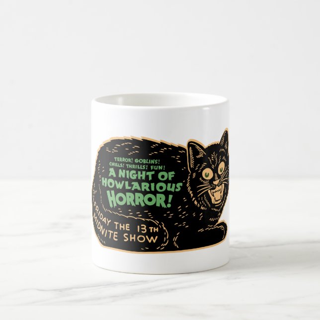 Vintage Halloween Black Cat Kaffemugg (Center)