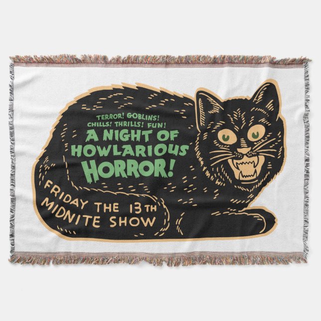 Vintage Halloween Black Cat Mysfilt (Framsidan)