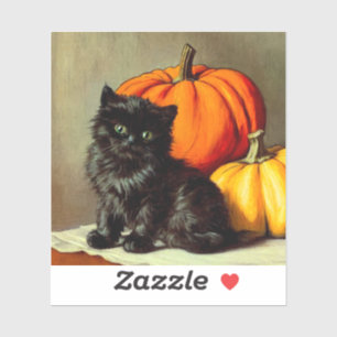 Vintage Halloween Black Cat och Pumpkins Klistermärken