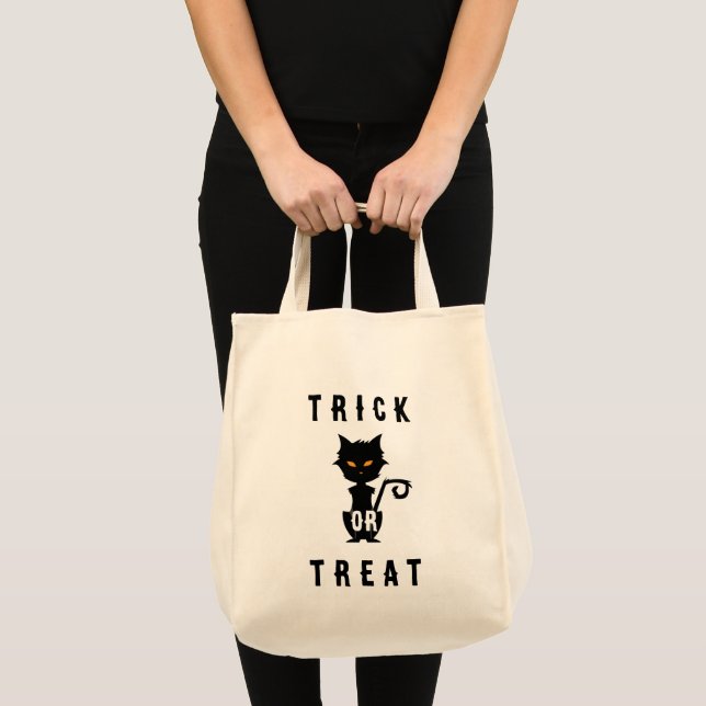 Vintage HALLOWEEN Black Cat Tygkasse (Framsida (produkt))