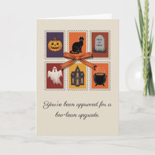 Vintage Halloween Boo Ghost-mappat kort