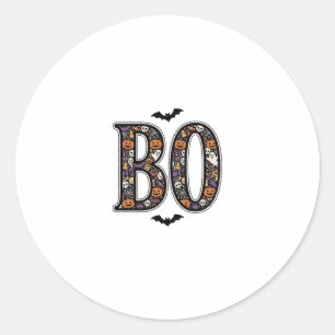 Vintage Halloween Boo-klotter Vektor Design_1 Runt Klistermärke