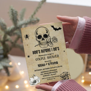 Vintage Halloween Boos Befor I Dos Couple Shower Inbjudningar