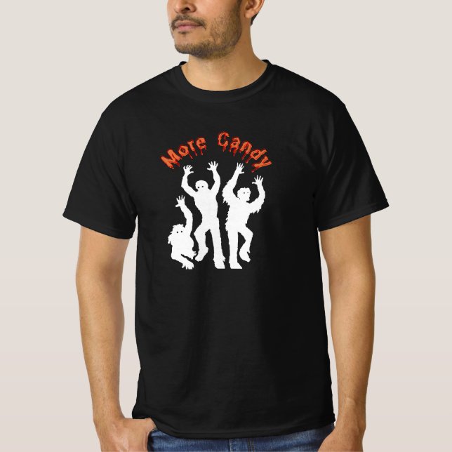 Vintage Halloween Candy Zombies T Shirt (Framsida)