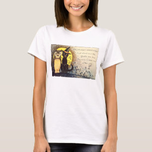 Vintage Halloween Cat och Uggla Shirts Tee