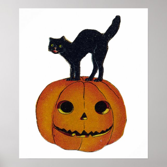 Vintage Halloween Cat Poster (Framsidan)
