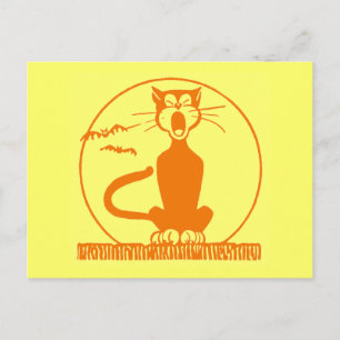 Vintage Halloween Cat Vykort