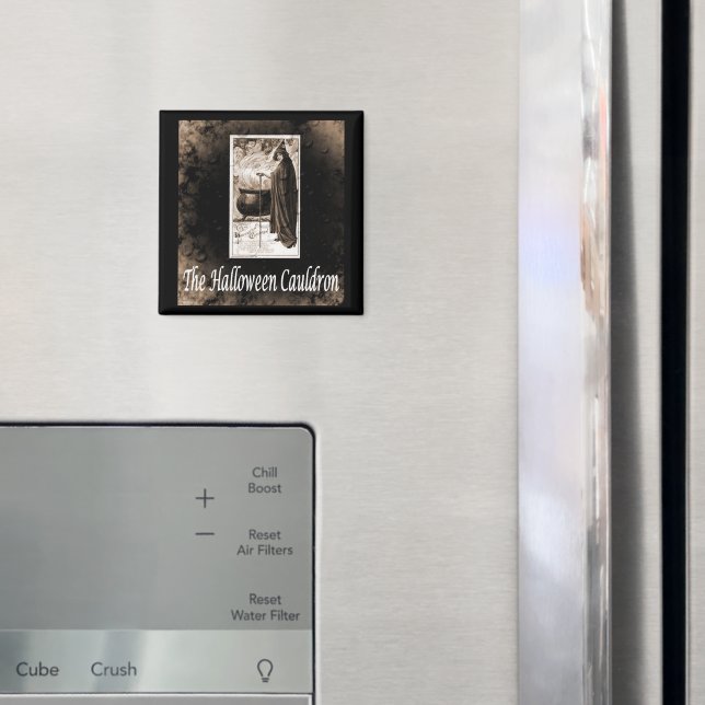 Vintage Halloween Cauldron Magnet (In Situ (Fridge))