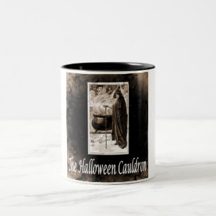 Vintage Halloween Cauldron Två-Tonad Mugg