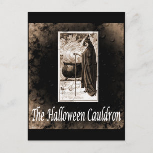 Vintage Halloween Cauldron Vykort