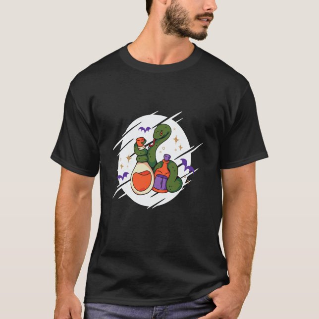 Vintage Halloween Chemistry Snake T Shirt (Framsida)