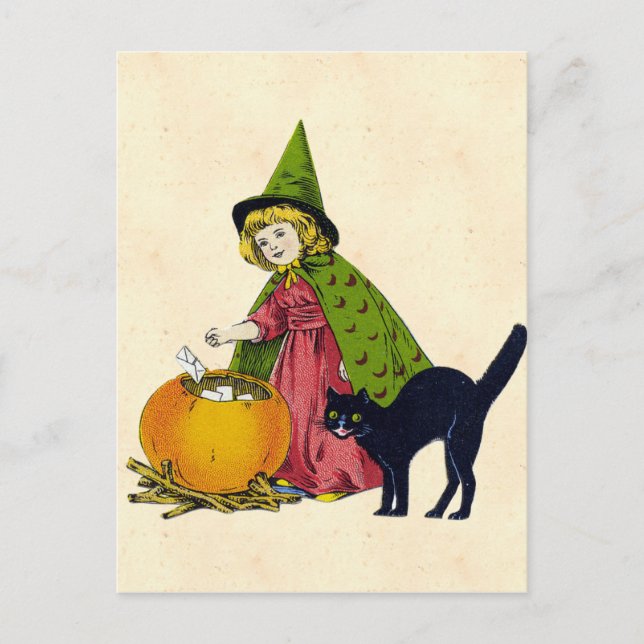 Vintage Halloween Child Vykort (Framsida)