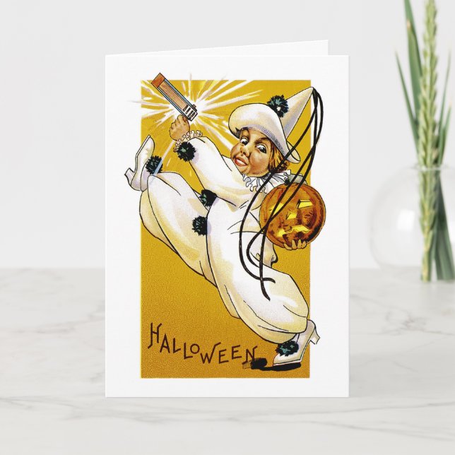 Vintage Halloween Clown Kort (Framsida)
