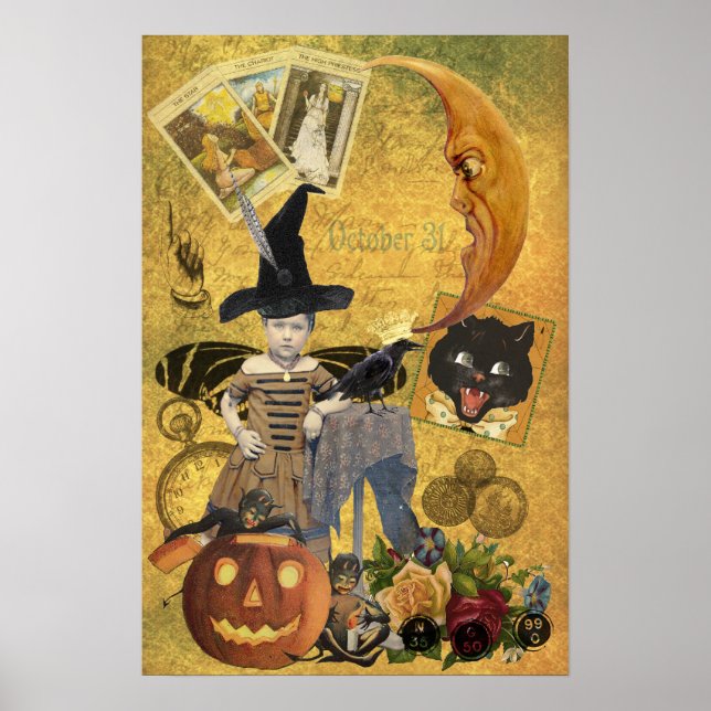 Vintage Halloween Collage Poster (Framsidan)