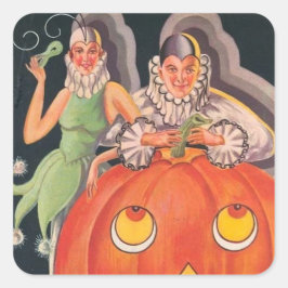 Vintage Halloween Costume Party Fyrkantigt Klistermärke