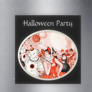 Vintage Halloween Costume Party Inbjudningar