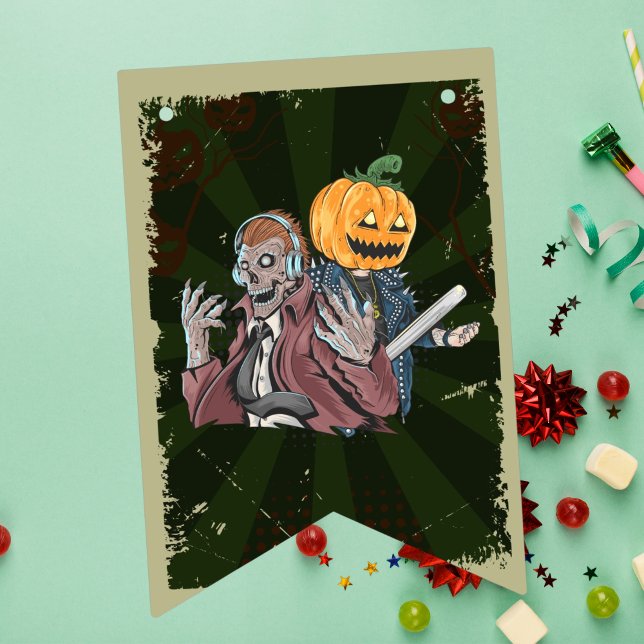 Vintage Halloween Costume Tema Födelsedagsfest Vimplar (Skapare uppladdad)