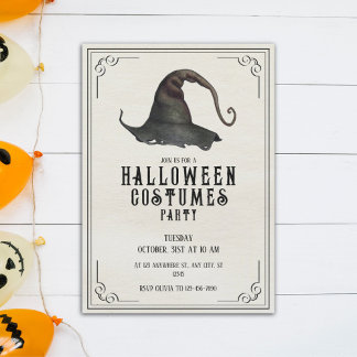 Vintage Halloween Costumes Party-inbjudan Inbjudningar
