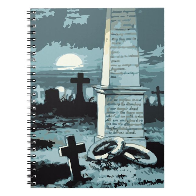 Vintage Halloween, Creepy Cemetery med Graves Anteckningsbok (Framsidan)