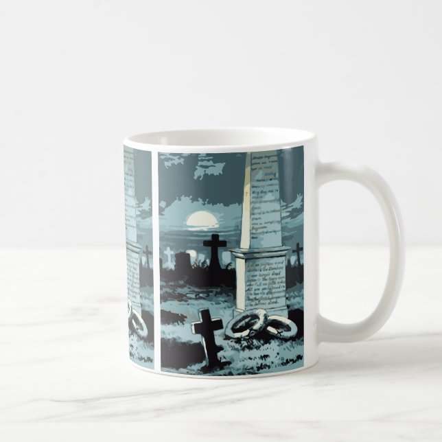 Vintage Halloween, Creepy Cemetery med Graves Kaffemugg (Höger)
