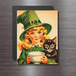 vintage Halloween cutin, inget7-magnetiskt kort