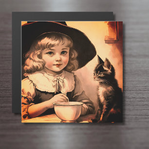 vintage Halloween cutin no4-magnetiskt kort