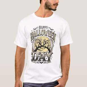 Vintage Halloween-dags månträd gren skjorta design T Shirt