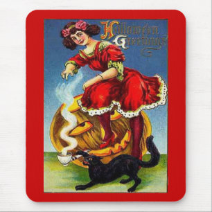 Vintage Halloween Dam i Red Musmatta