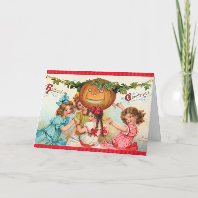 Vintage Halloween Dance Card Kort (Framsida)