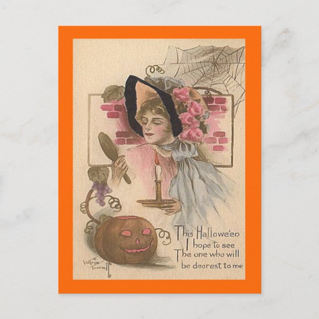 Vintage Halloween Dearest Vykort (Framsida)