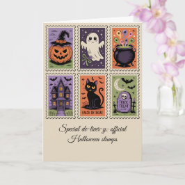 Vintage Halloween Delivery Frimärke Card-roligt Kort