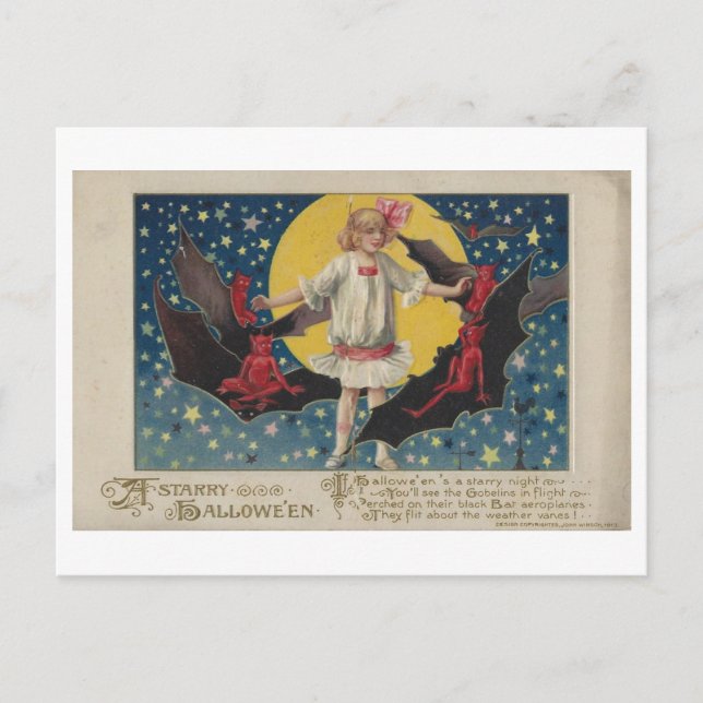 Vintage Halloween Dikt Vykort (Framsida)