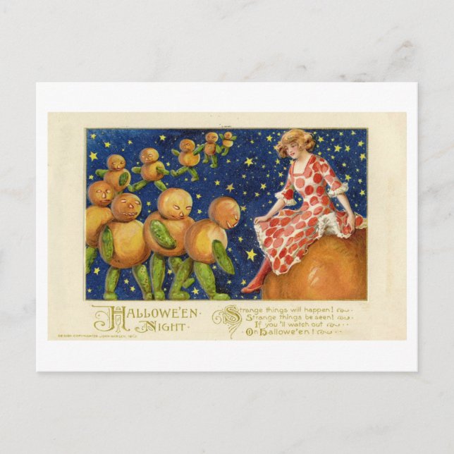Vintage Halloween-Dikt vykort (Framsida)