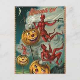 Vintage Halloween Djävulen-vykort för inbjudan Vykort