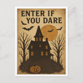 Vintage Halloween Enter if You Dare Vykort