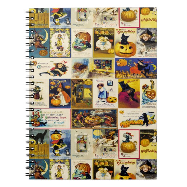 Vintage Halloween Ephemera Anteckningsbok (Framsidan)