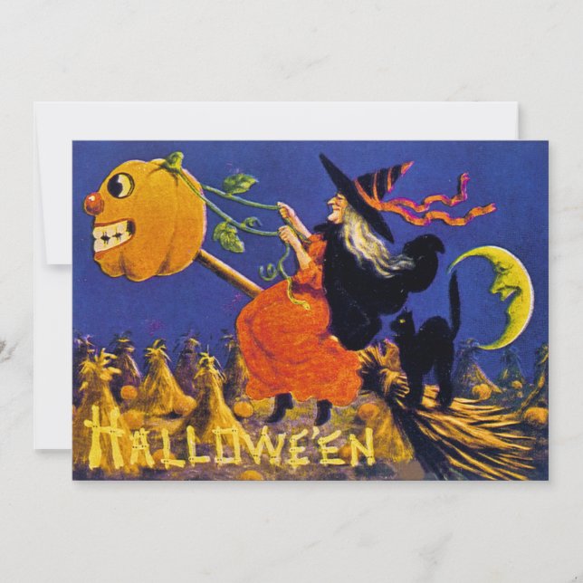 Vintage Halloween Ephemera Inbjudningar (Framsida)