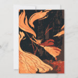 Vintage Halloween, Evil Witch med Fire in Forest Inbjudningar