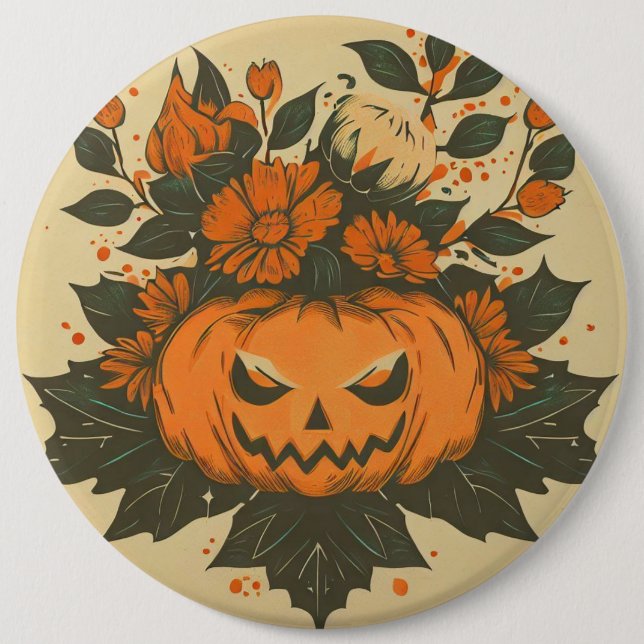 Vintage/Halloween/Fall/pumpa Knapp (Framsida)