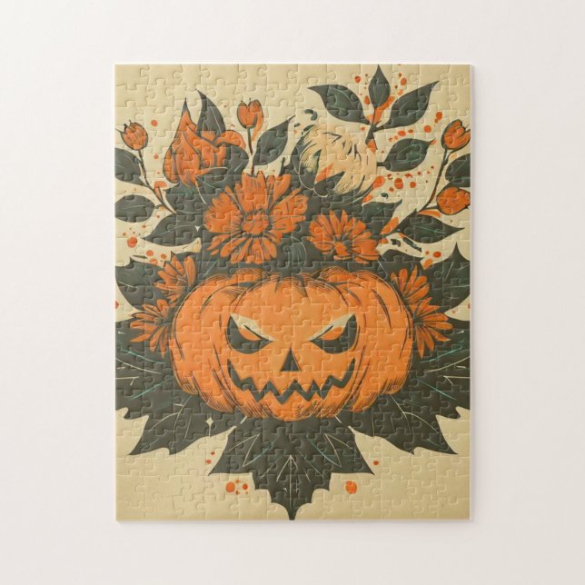 Vintage/Halloween/Fall/pumpa Pussel (Vertikal)